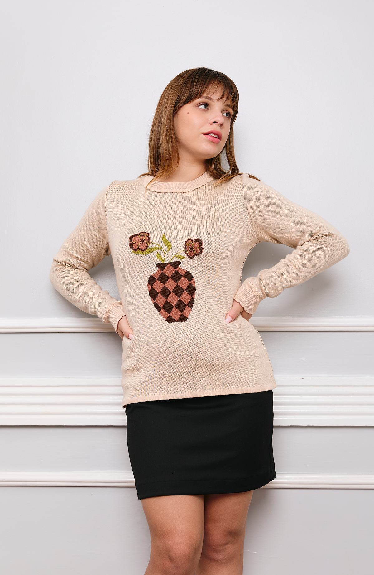 Jarrón Sweater Beige