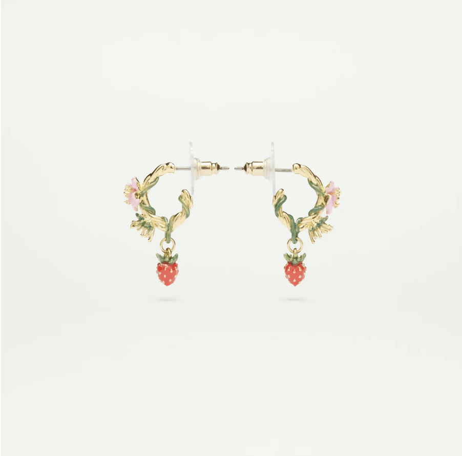 Wild Strawberry Creole Earrings