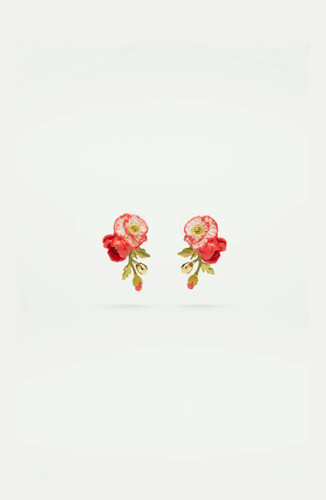 Pendientes Bolitas Amapola y Perla Dorada