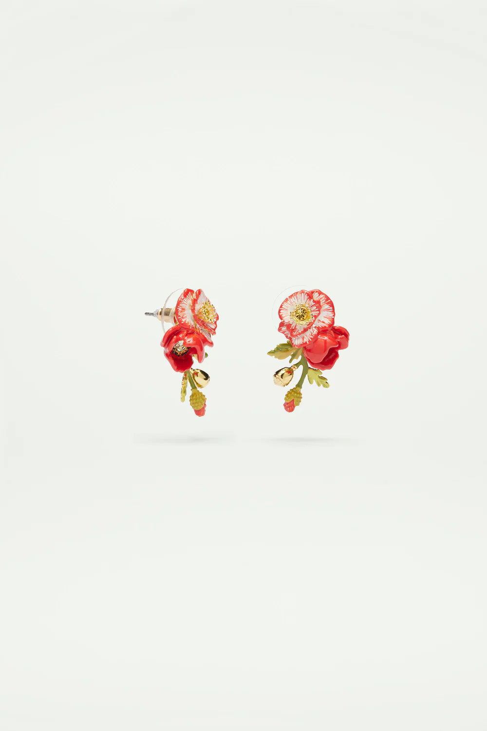Pendientes Bolitas Amapola y Perla Dorada