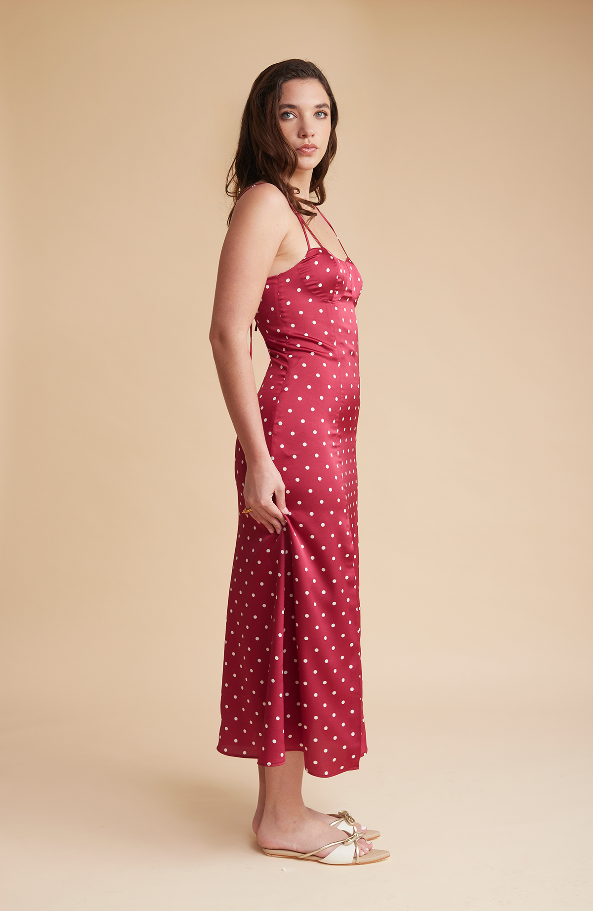 Satin Dress Polka Dots 