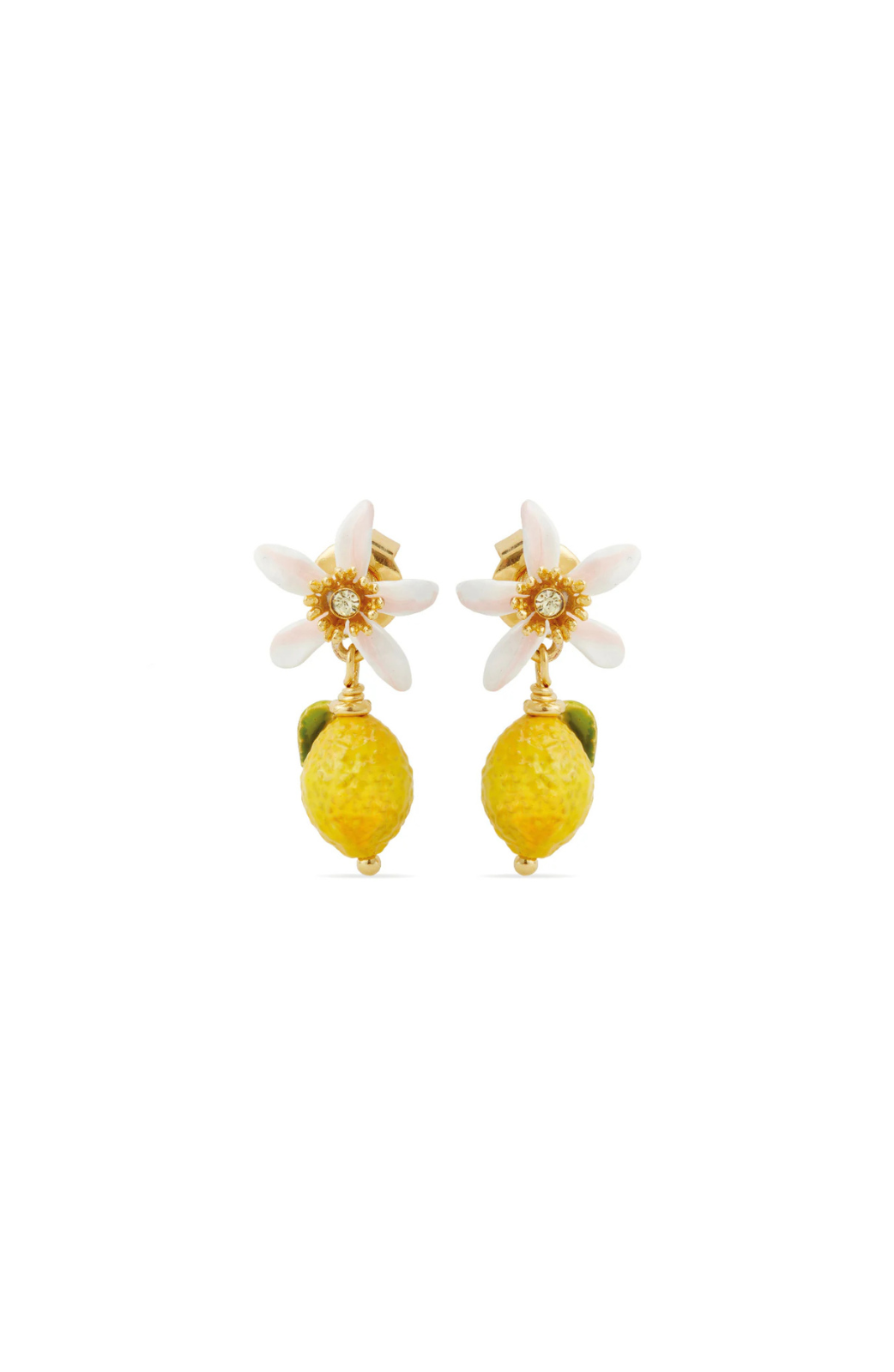 Mignon Citron earring with stone and lemon flower