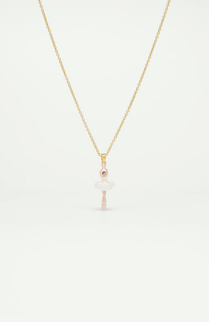 Collar mini bailarina con tutú blanco
