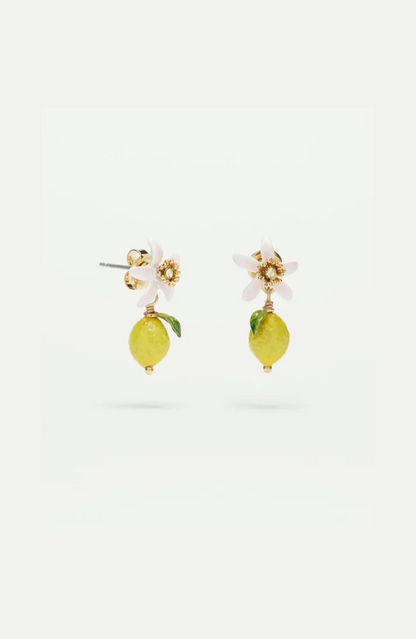 Mignon Citron earring with stone and lemon flower
