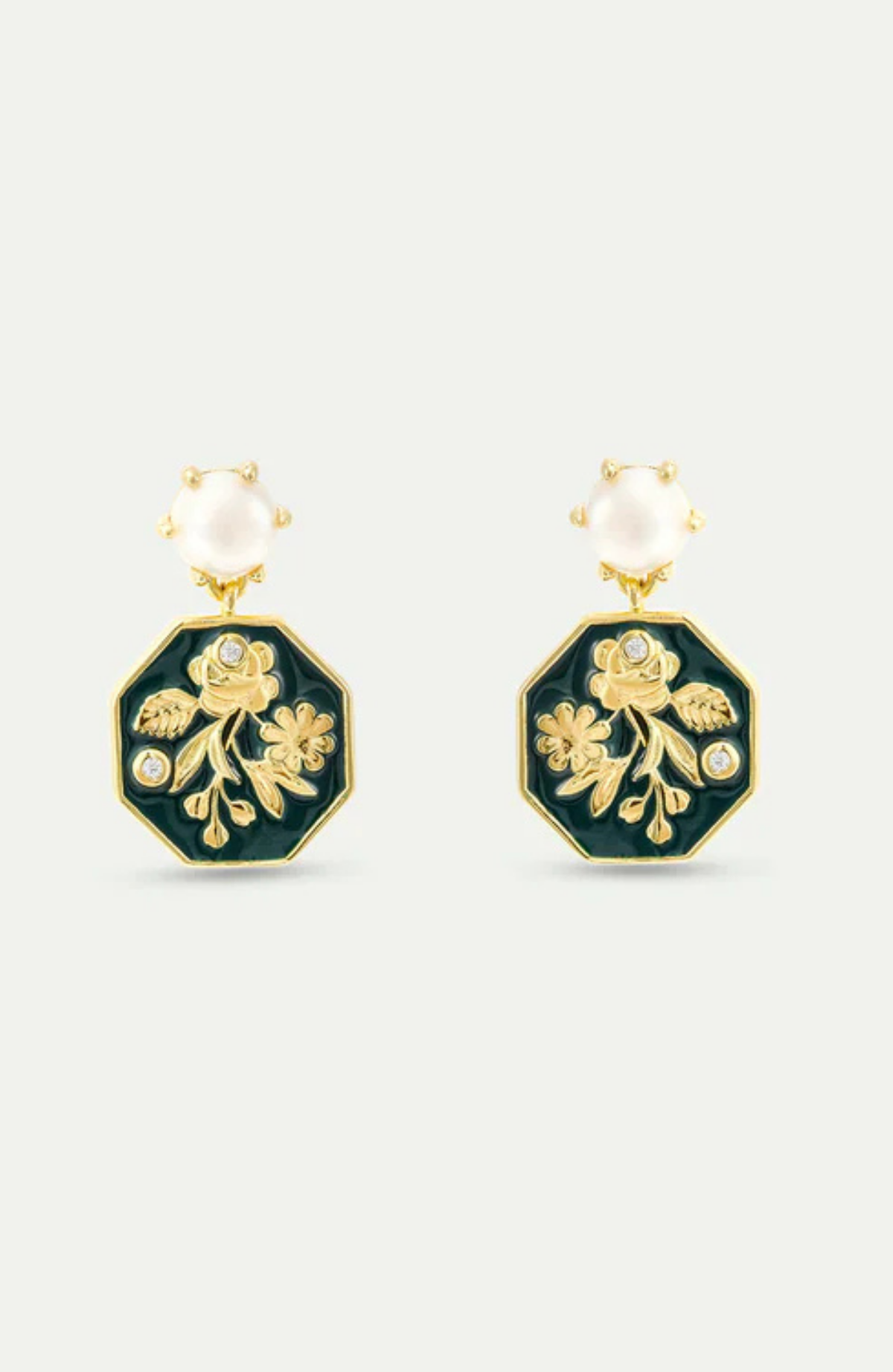Mignon Citron earring with stone and lemon flower