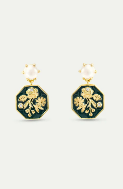 Mignon Citron earring with stone and lemon flower