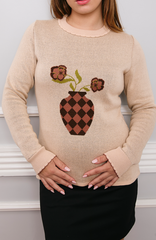 Jarrón Sweater Beige