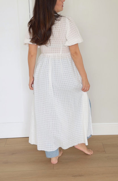 Blusa Crema de Coco a Cuadros