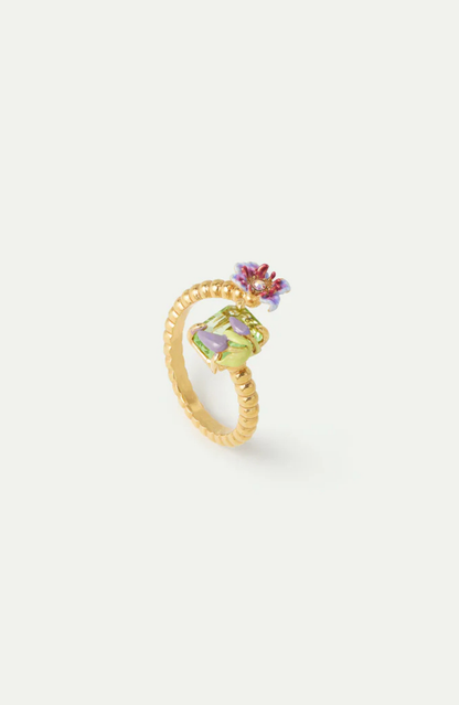 Mignon Citron earring with stone and lemon flower