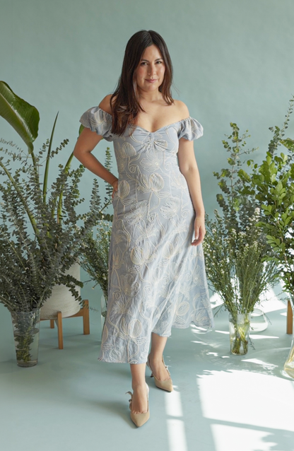 Vestido Poppy celeste