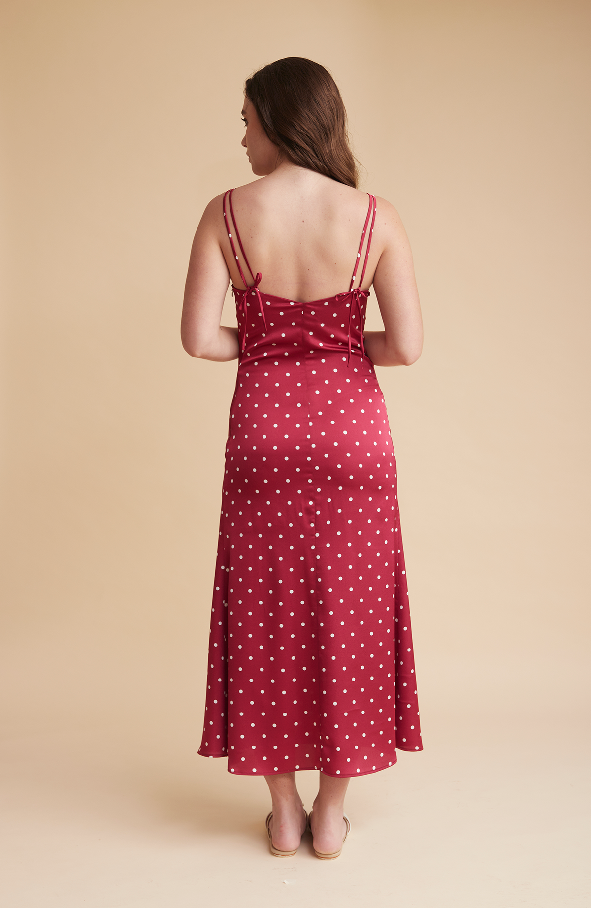 Satin Dress Polka Dots 