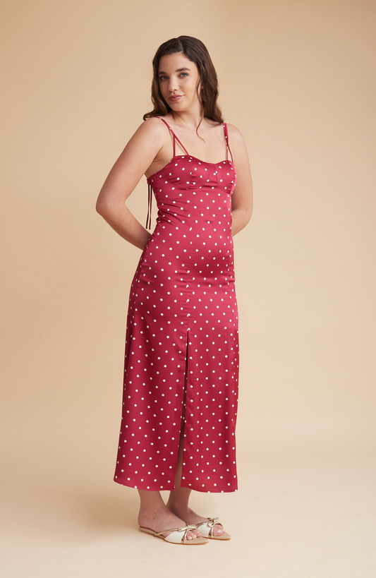 Satin Dress Polka Dots