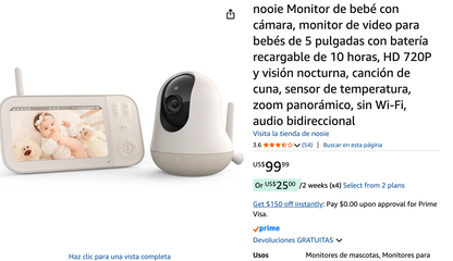 Cámara con Monitor Nooie . 9/10