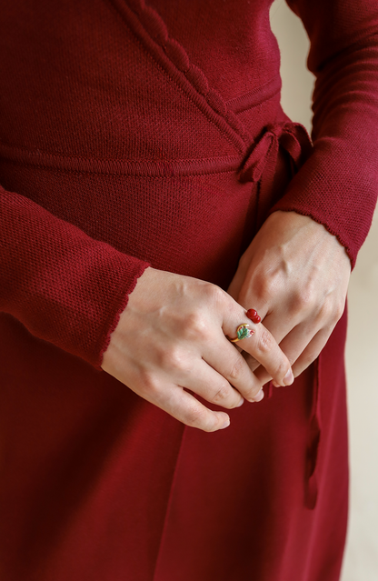 Pitonisa Dress Burgundy