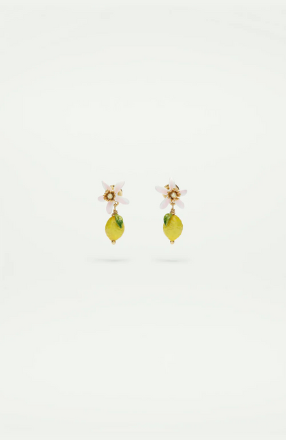 Mignon Citron earring with stone and lemon flower
