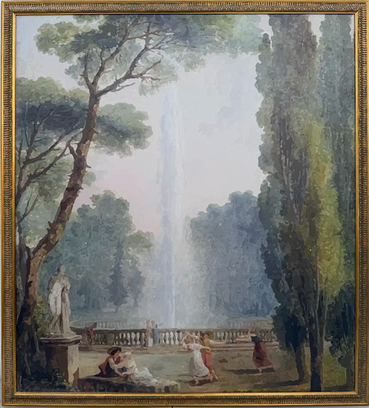 Cuadro de matrimonio (marco de madera) con impresión de paisaje